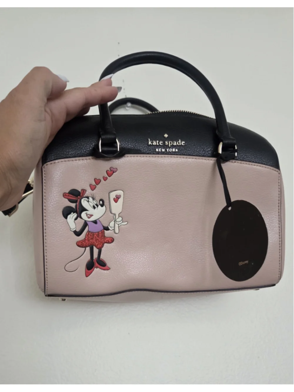 Kate Spade x Disney Minnie Mouse Satchel One Size Pale Pink & Black